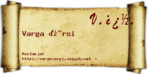 Varga Örsi névjegykártya